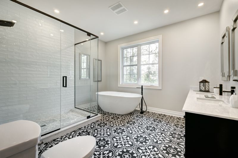 Contemporary Bathroom with Freestanding Tub